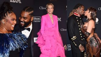 Czar par na gali przed rozdaniem Grammy: zjawiskowa Sharon Stone, Lizzo z nowym facetem, język Cardi B w ustach Offseta (ZDJĘCIA)