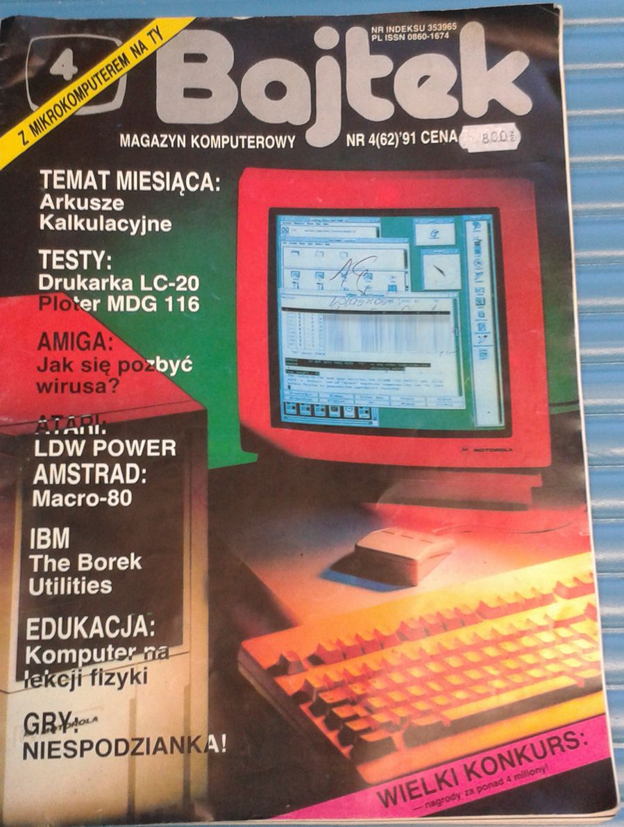 Sentymentalnie — Bajtek, magazyn komputerowy, numer 4 (62), 1991