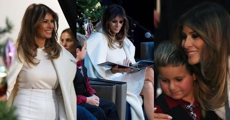 Elegancka Melania Trump w płaszczu za 20 tysięcy czyta dzieciom w szpitalu (ZDJĘCIA)