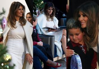 Elegancka Melania Trump w płaszczu za 20 tysięcy czyta dzieciom w szpitalu (ZDJĘCIA)