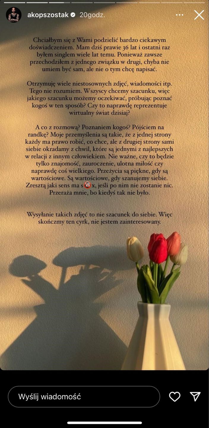Osobisty wpis Akopa Szostaka