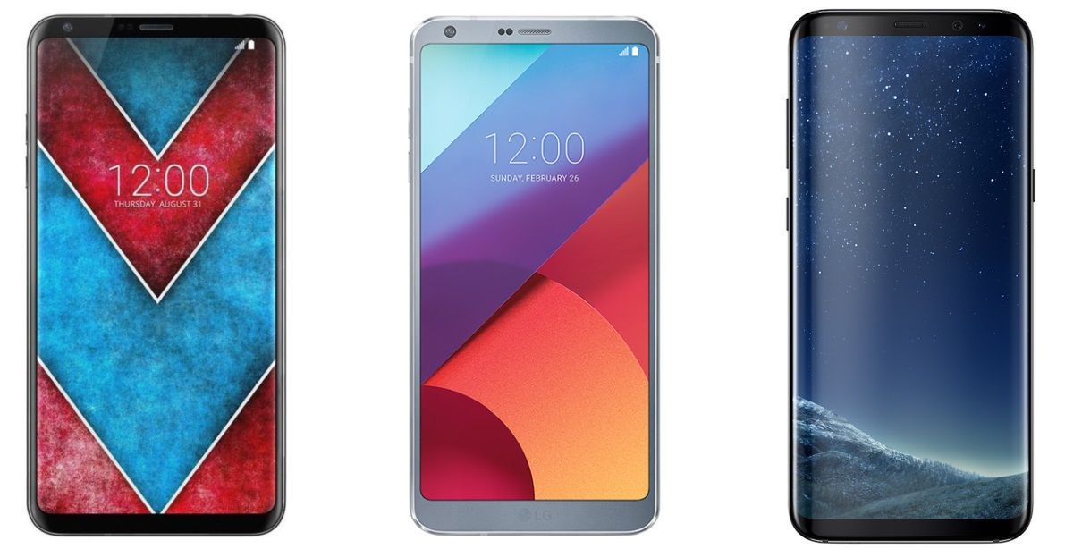 Od lewej: LG V30, LG G6 i Samsung Galaxy S8+