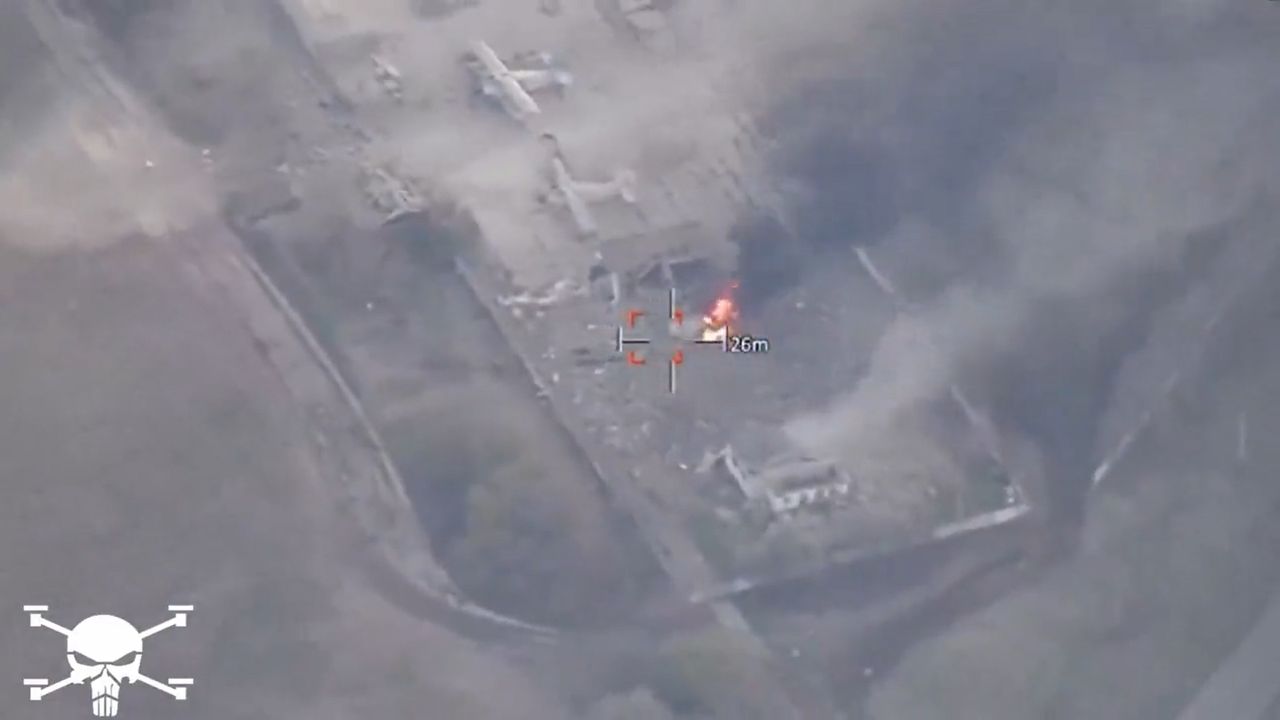 This is what's left of the Russian hangar after a JDAM-ER bomb strike.