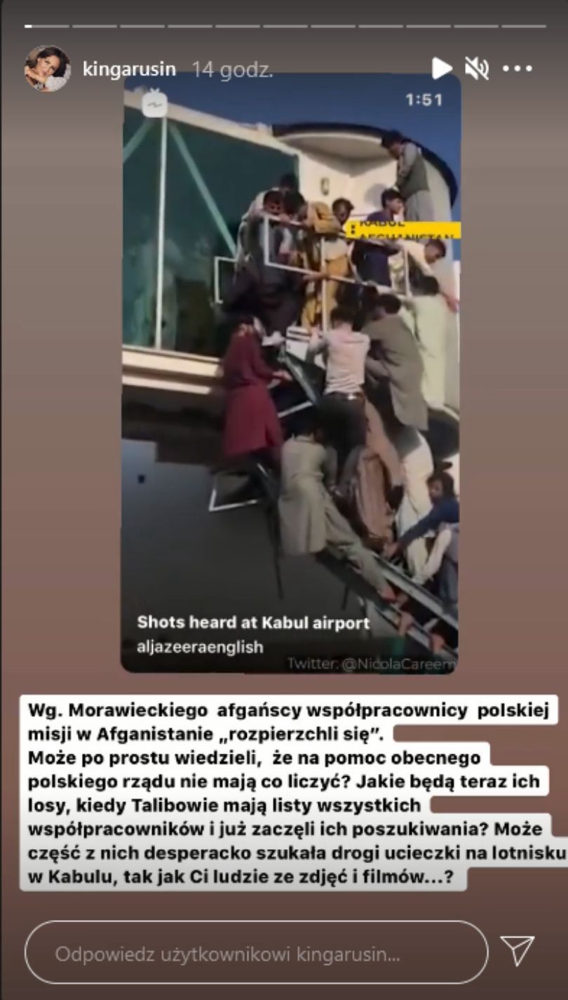 Kinga Rusin komentuje wydarzenia w Afganistanie
