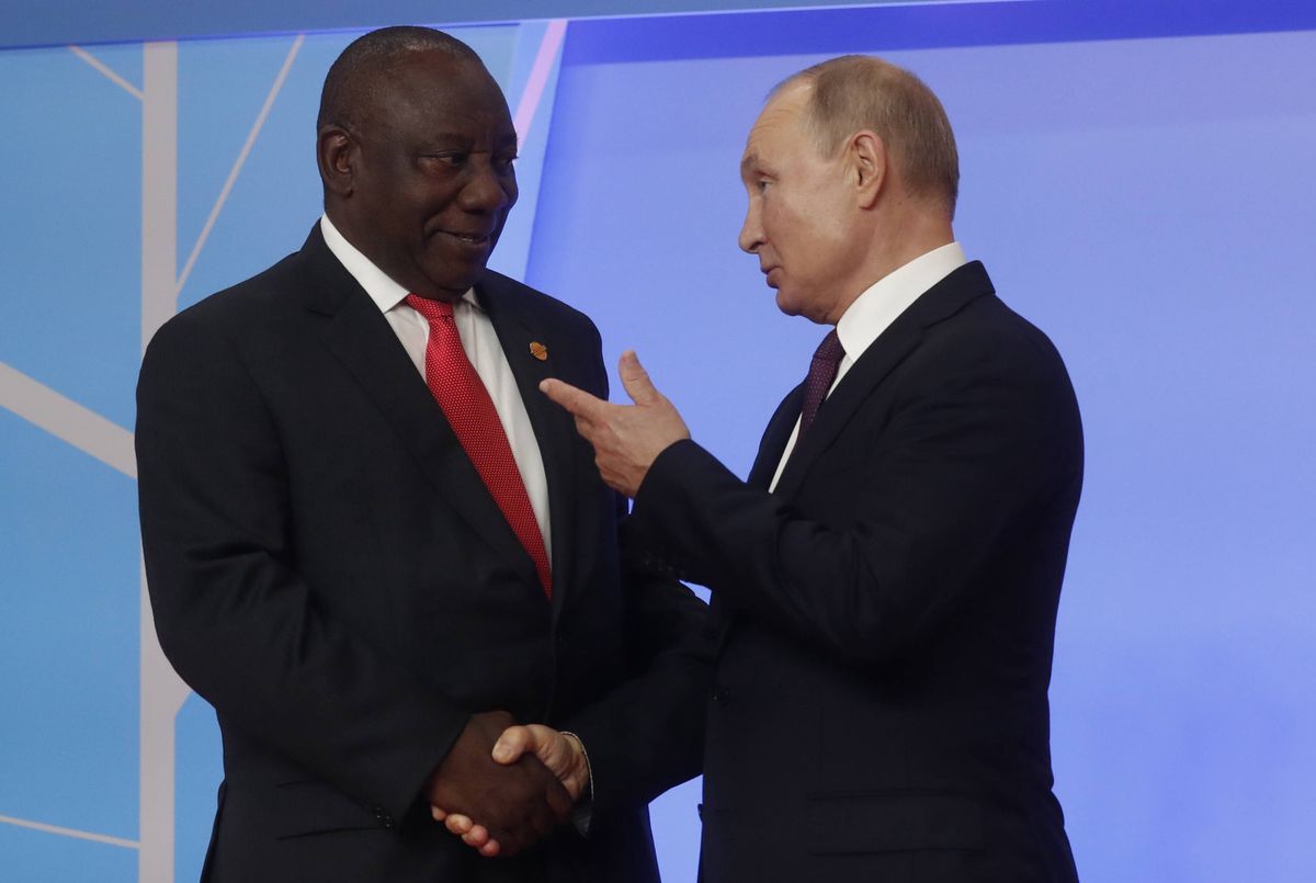 Cyril Ramaphosa i Władimir Putin