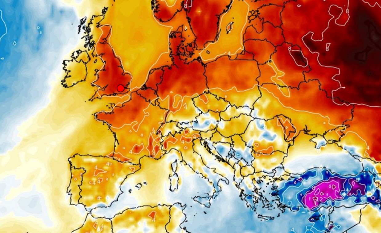 Pogoda będzie się zmieniać. Grafika przedstawia przewidywane na początek lutego anomalie temperatur