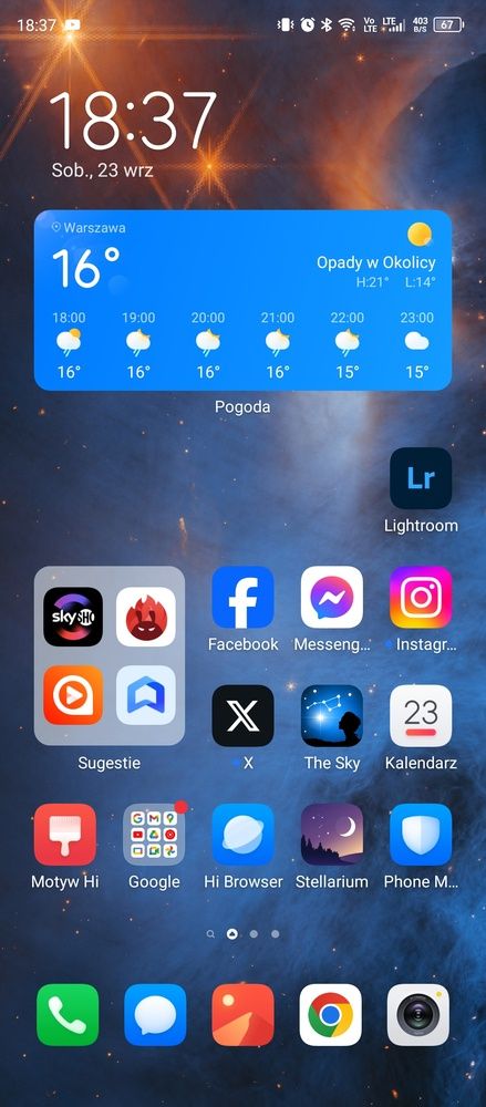 HiOS po uruchomieniu telefonu zajmuje około 20 GB miejsca. Trzeba pamiętać, że domyślnie telefon pożycza także pamięć na cele rozszerzenia RAM.