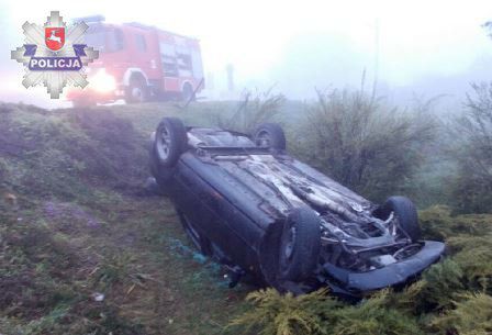 Zamość: Dachowało Audi z nietrzeźwą młodzieżą