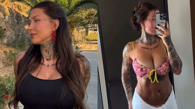 Internauci wytykają Deynn, że pozuje w za małym bikini