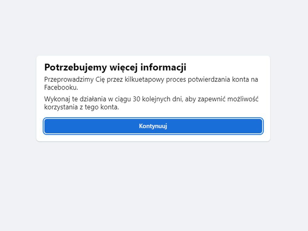 Facebook potrzebuje więcej informacji