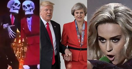 "Polityczne" show Katy Perry na Brit Awards 2017: Trump i brytyjska premier jako... KUKŁY-SZKIELETY!