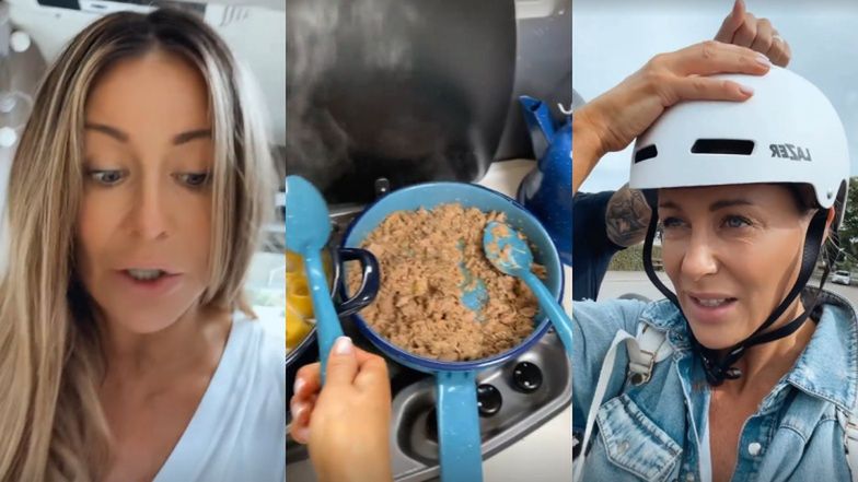 Małgorzata Rozenek GOTUJE w kamperze i pokazuje, jak zrobić makaron z tuńczykiem: "Trzeba mieć DOBREJ jakości makaron i tuńczyka"