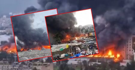 Apokaliptyczne sceny w Tbilisi. Słup dymu nad miastem