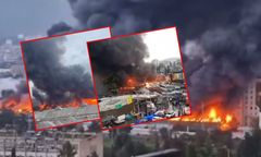 Apokaliptyczne sceny w Tbilisi. Słup dymu nad miastem