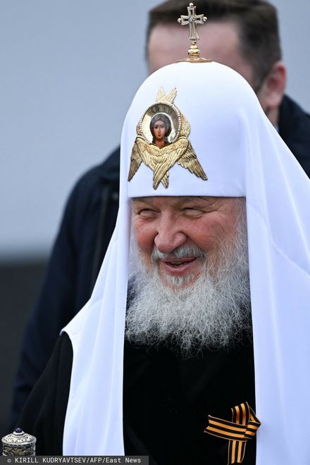 Dzie? Zwyci?stwa w MoskwieRussian Patriarch Kirill arrives to watch the Victory Day military parade at Red Square in central Moscow on May 9, 2022. - Russia celebrates the 77th anniversary of the victory over Nazi Germany during World War II. (Photo by Kirill KUDRYAVTSEV / AFP)KIRILL KUDRYAVTSEV