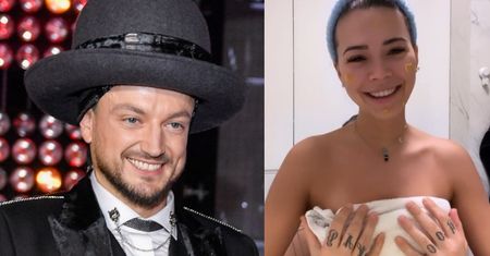 Poranna rutyna Sandry Kubickiej: stoi w ręczniku, a beztroski Baron OBMACUJE JEJ BIUST... (FOTO)