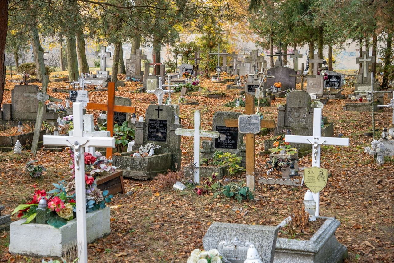 Cmentarz przy al. Powst. Wlkp. w Pile, dawny, stary, Piła