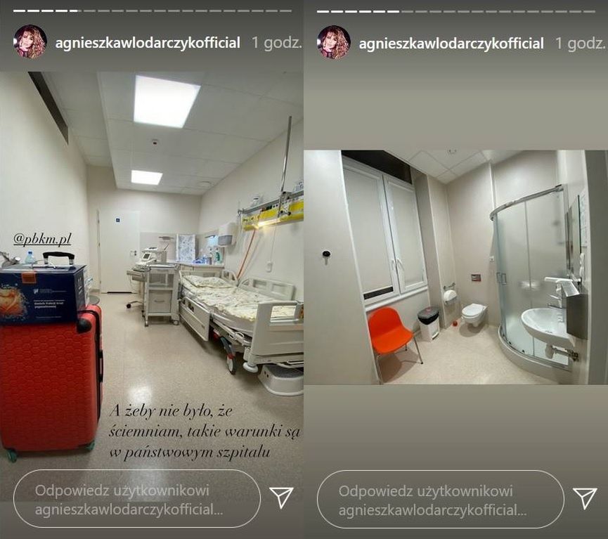 Agnieszka Włodarczyk była zachwycona szpitalnymi warunkami