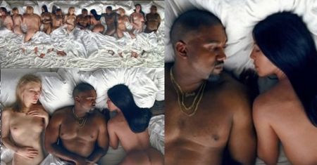 Nowy teledysk Kanye Westa: Taylor Swift, Kim Kardahsian i Donald Trump NAGO W JEDNYM ŁÓŻKU!
