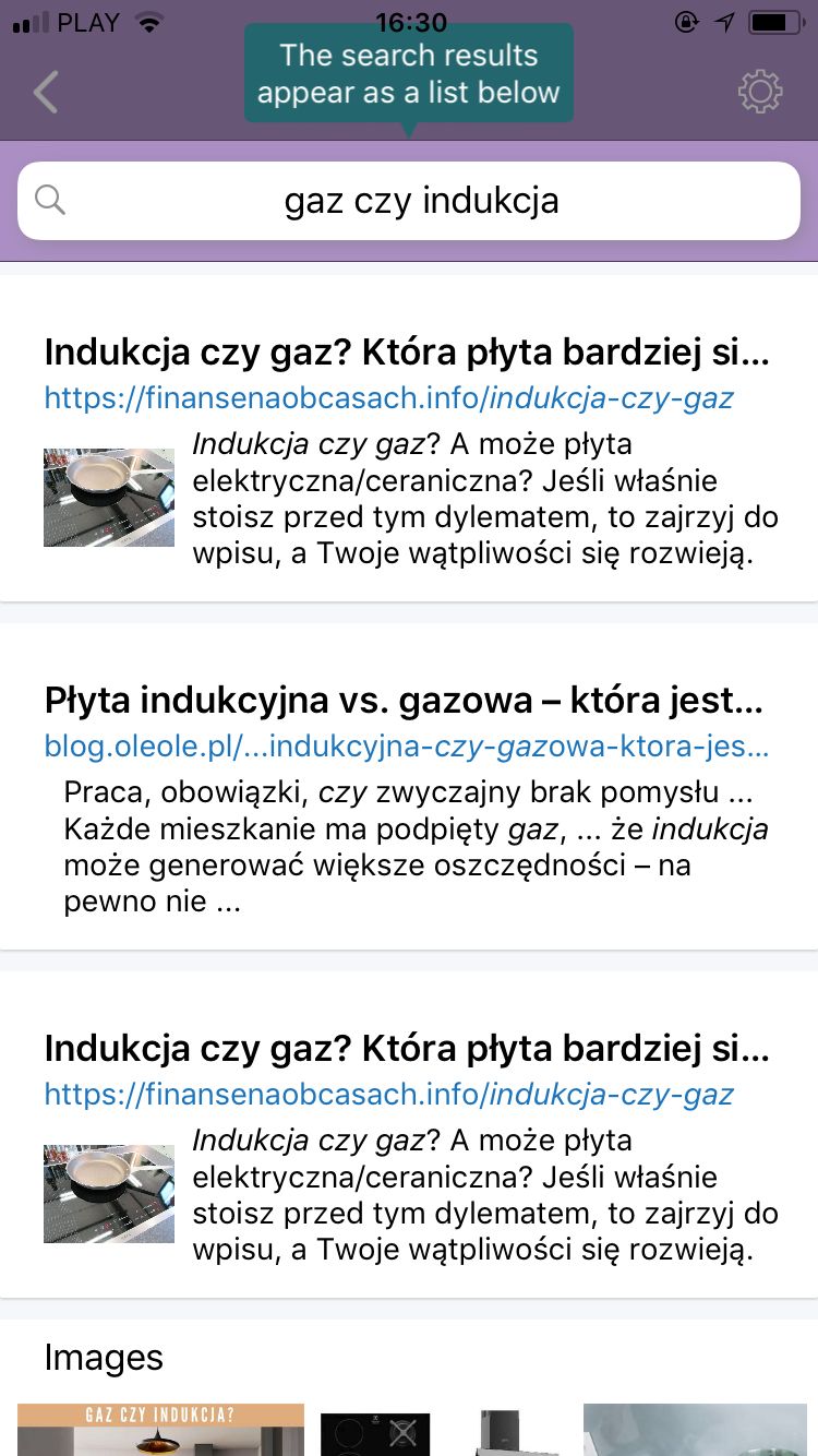 na liście wyników znajdzie się też kilka grafik