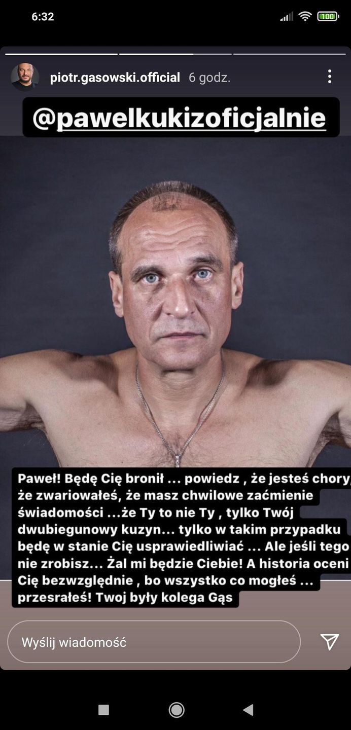 Piotr Gąsowski nie ma wątpliwości co do Pawła Kukiza