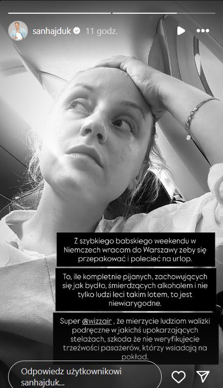 Sandra Hajduk oburzona lotem