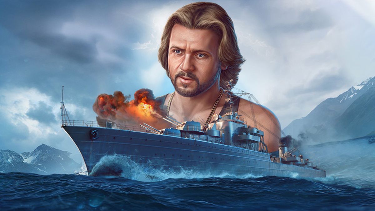 Michał Milowicz jako kapitan w grze World of Warships