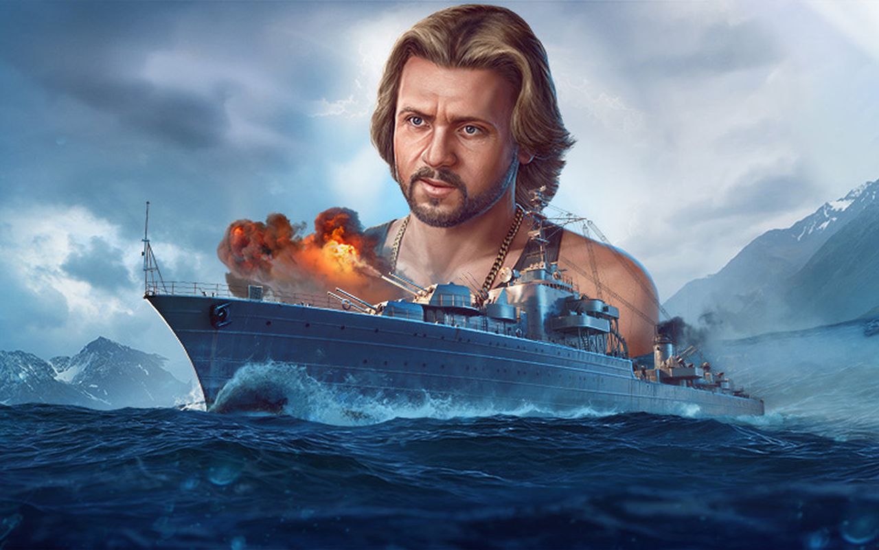 Michał Milowicz jako kapitan w grze World of Warships