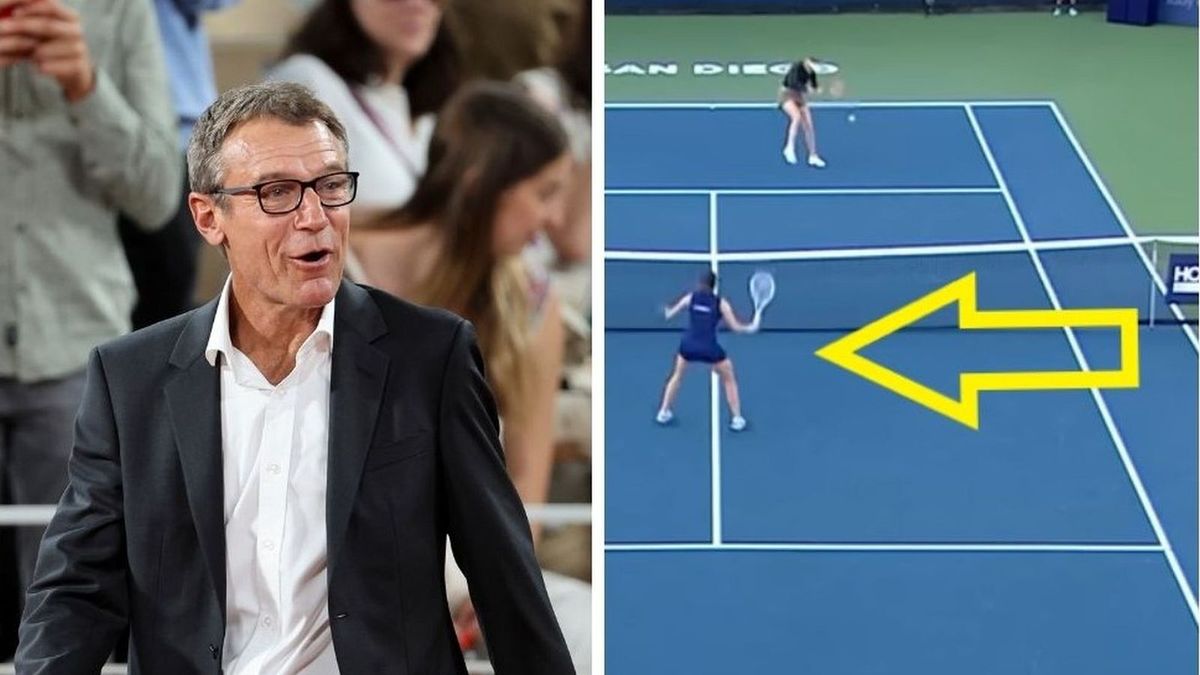 Getty Images / Getty / Twitter / Mats Wilander (po lewej) wyłamał się z tłumu i broni Igi Świątek