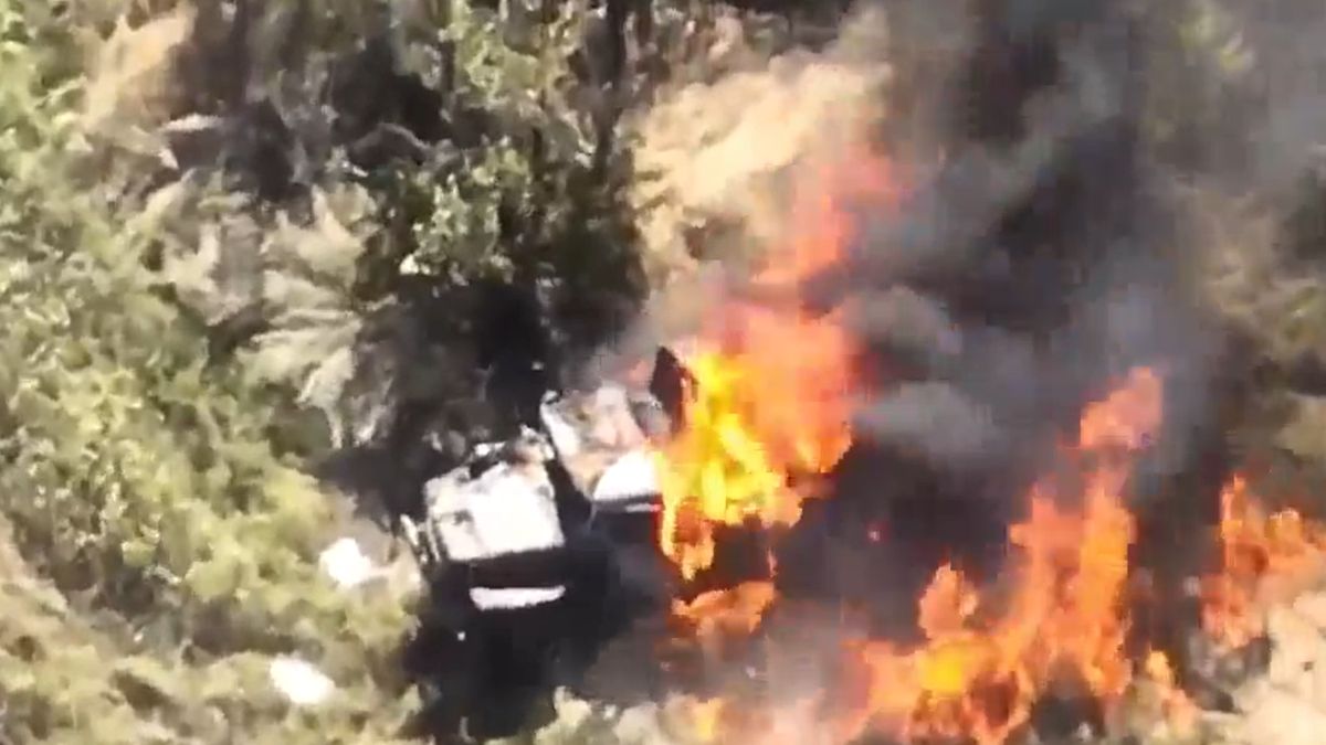 Rosyjska ciężarówka została zniszczona na dobre gdzieś w okolicach Doniecka