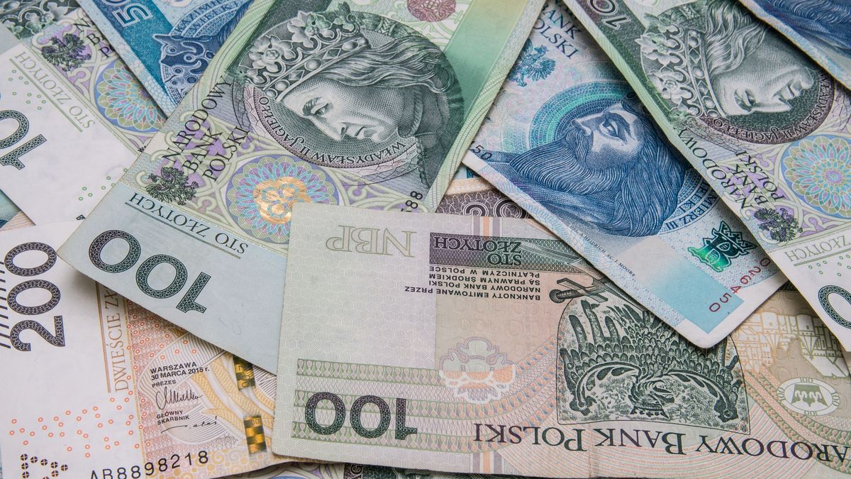 pieniądze, złoty, banknoty