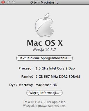 Rozwiązanie najpopularniejszych problemów po aktualizacji do OS X 10.5.7