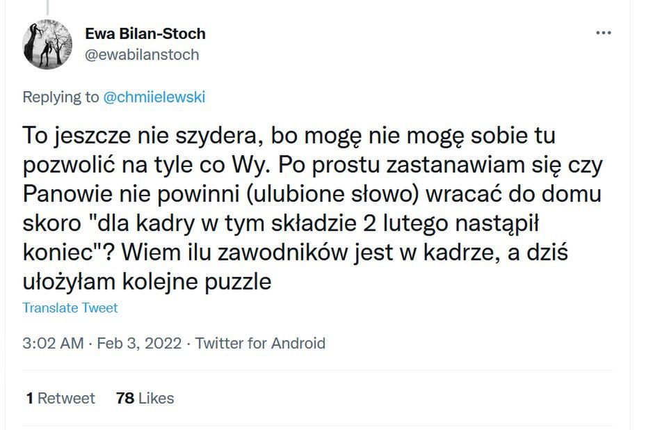 Ewa Bilan-Stoch broni męża