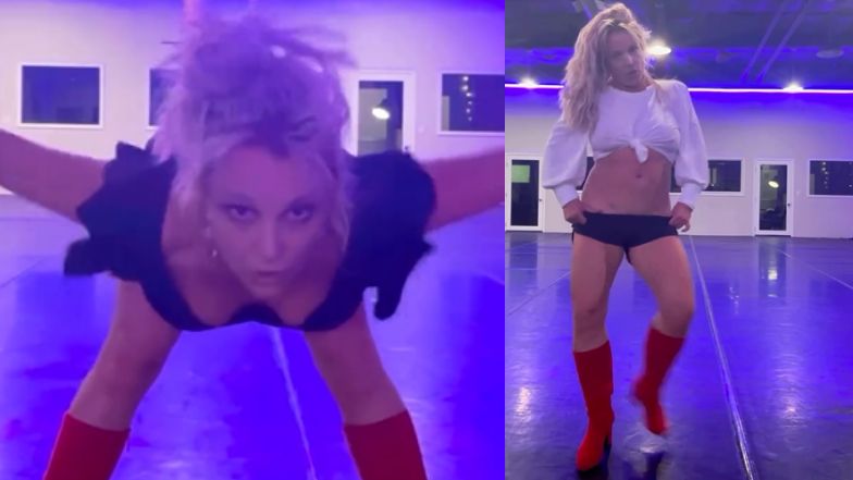 Britney Spears showed off her dance moves in her underwear.