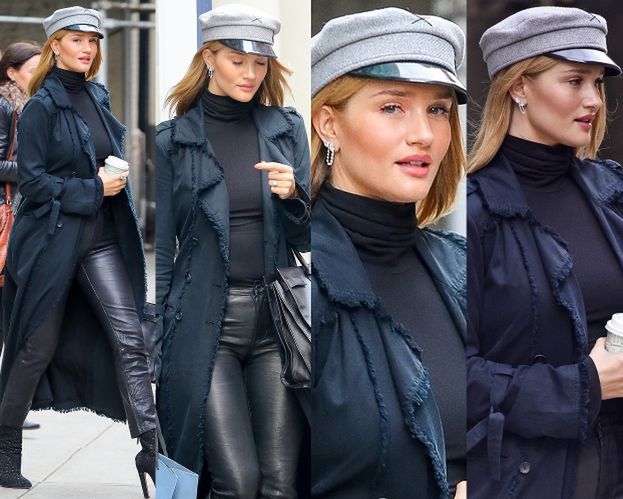 #TRENDY: Rosie Huntington-Whiteley w skórzanych spodniach