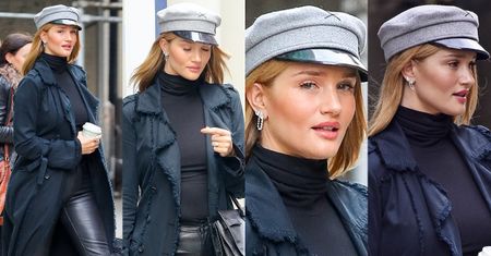 #TRENDY: Rosie Huntington-Whiteley w skórzanych spodniach