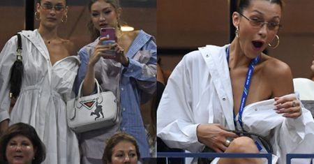 Podchmielone siostry Hadid kibicują Serenie Williams na US Open