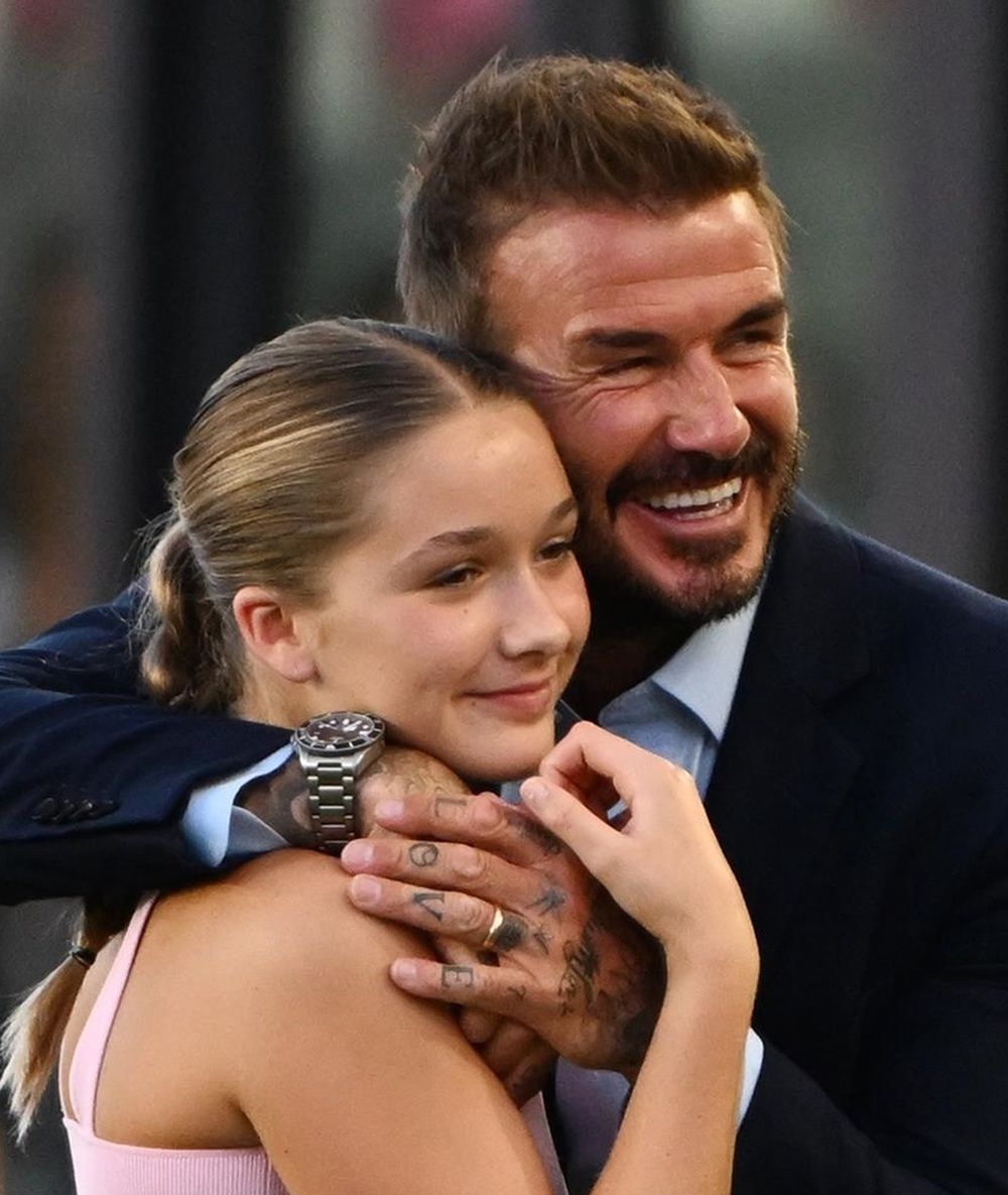 David Beckham z córką Harper