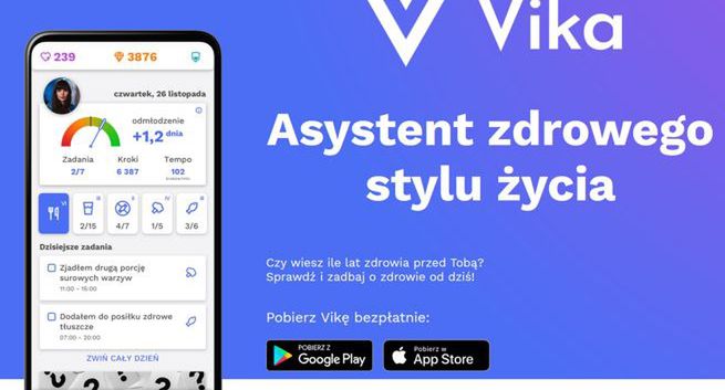 Aplikacja "Vika" ma pomóc prowadzić zdrowy styl życia