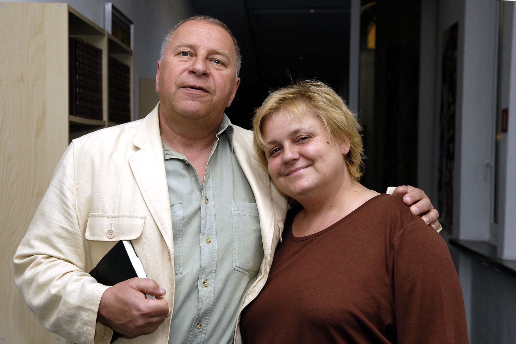 Jerzy Stuhr i Joanna Wizmur na nagraniach do "Shreka"