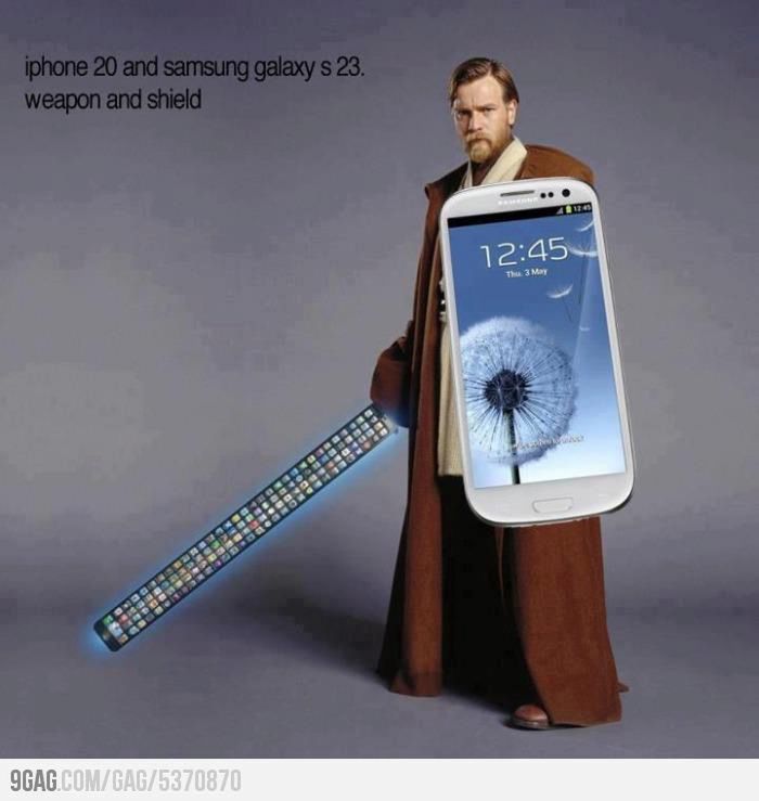 Galaxy S i iPhone | fot. 9GAG