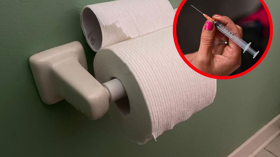 Igła ukryta w publicznej toalecie
