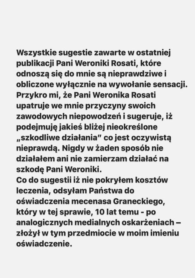 Piotr Adamczyk wydał oświadczenie! "PANI Weronika Rosati dopatruje się we mnie przyczyny swoich ZAWODOWYCH NIEPOWODZEŃ"