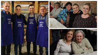 Pleszew: Dzień Kobiet w gminie. Panowie z Zielonej Łąki obsługiwali panie w fartuszkach z pełną gracją! Było sporo śmiechu i tańców