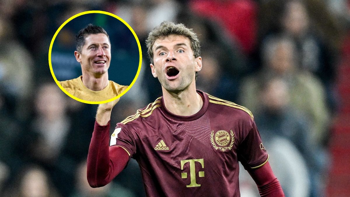 WP SportoweFakty / Filip Singer / Instagram / Robert Lewandowski / Na zdjęciu: Thomas Mueller i Robert Lewandowski (w kółku)