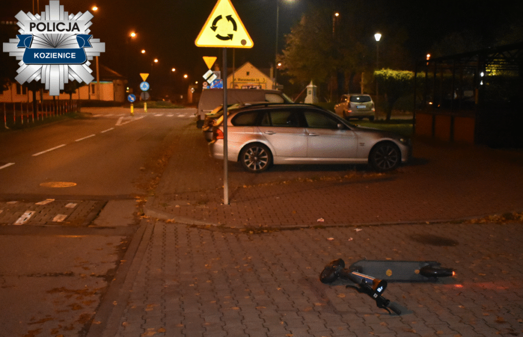 Kozienice: Jechał hulajnogą po chodniku z 2,5 promila alkoholu we krwi
