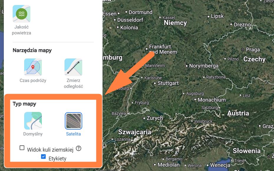 Opcje w Google Maps