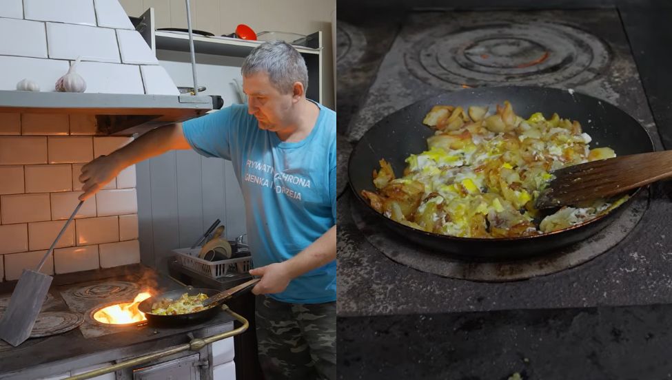 Jarek w kuchni Andrzeja z Plutycz z "Rolnicy. Podlasie"