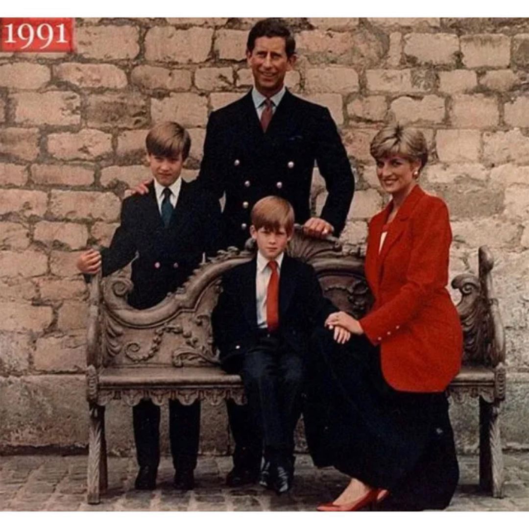 Książę Karol i księżna Diana z synami 1991 r.