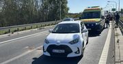 Warszawa: Zderzenie 4 pojazdów na S7. Motocyklista pod opieką medyków
